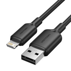 VENTION USB 2.0 A Male to Lightning Male 2.4A Cable 1M Black PVC Type (LAMBF) (VENLAMBF) VENTION USB 2.0 A Male to Lightning Male 2.4A Cable 1M Black PVC Type (LAMBF) (VENLAMBF)