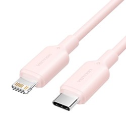 VENTION Type-C Male to Lightning Male 3A Cable 1M Pink PVC Type (LAKPF) (VENLAKPF) VENTION Type-C Male to Lightning Male 3A Cable 1M Pink PVC Type (LAKPF) (VENLAKPF)