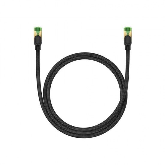 Baseus Καλώδιο Δικτύου Ethernet RJ45 Cat.8 με Πλεκτό Περίβλημα, 40Gbps, 1m Μαύρο (B0013320C111-01) (BASB0013320C111-01)