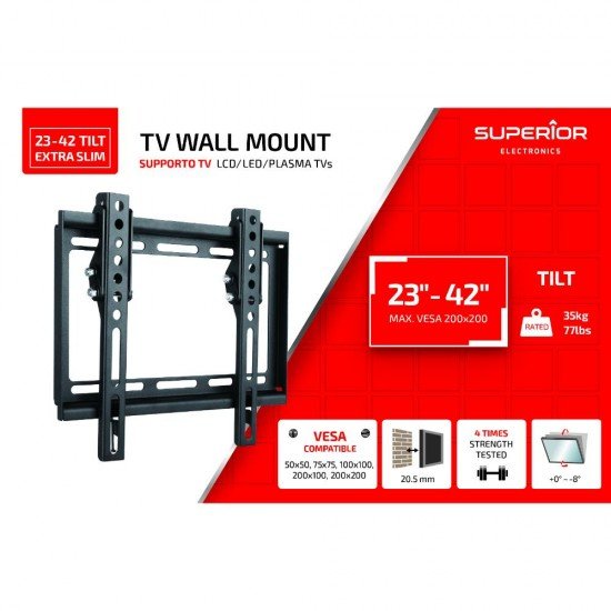 Superior Επιτοίχια Βάση Τηλεόρασης Tilt Extra Slim 23 Superior Επιτοίχια Βάση Τηλεόρασης Tilt Extra Slim 23