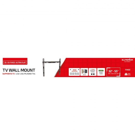 Superior Επιτοίχια Βάση Τηλεόρασης Fixed Ultra Flat 32 Superior Επιτοίχια Βάση Τηλεόρασης Fixed Ultra Flat 32
