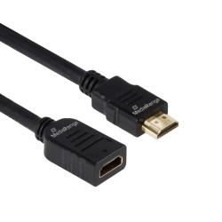 MediaRange HDMI Premium High Speed Ethernet Extension Cable, 18 Gbps, Ver. 2.0, 4k@60Hz, HDR, 3D, ARC, 2.0m, Black (MRCS256) MediaRange HDMI Premium High Speed Ethernet Extension Cable, 18 Gbps, Ver. 2.0, 4k@60Hz, HDR, 3D, ARC, 2.0m, Black (MRCS256)