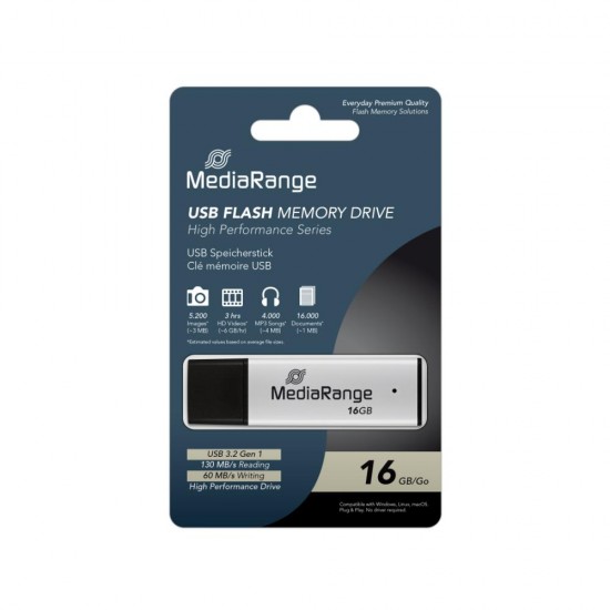 MediaRange USB 3.0 high performance flash drive, 16GB (MR1899) MediaRange USB 3.0 high performance flash drive, 16GB (MR1899)