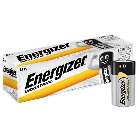 Energizer Industrial LR20 D alkaline battery - 12 pcs (ENE3410) Energizer Industrial LR20 D alkaline battery - 12 pcs (ENE3410)