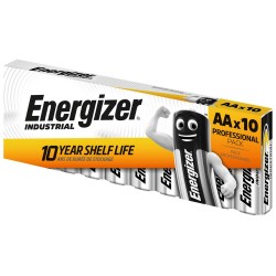 Energizer Industrial LR6 AA Alkaline Battery - 10 Pieces (ENE3407) Energizer Industrial LR6 AA Alkaline Battery - 10 Pieces (ENE3407)