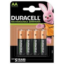 Duracell Rechargeable Ni-MH R6/AA 2500 mAh (blister) - 4 sztuki (DUR13362) Duracell Rechargeable Ni-MH R6/AA 2500 mAh (blister) - 4 sztuki (DUR13362)