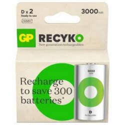 GP ReCyko 3000mAh rechargeable batteries D/R20 Ni-MH (GPB20981) GP ReCyko 3000mAh rechargeable batteries D/R20 Ni-MH (GPB20981)