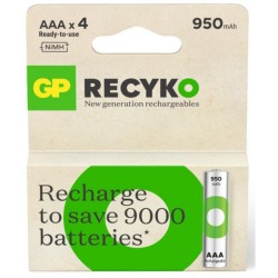 GP ReCyko 950mAh rechargeable batteries AAA / R03 Ni-MH (GPB20657) GP ReCyko 950mAh rechargeable batteries AAA / R03 Ni-MH (GPB20657)