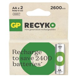 GP ReCyko 2600mAh rechargeable batteries AA / R6 Ni-MH (GPB20654) GP ReCyko 2600mAh rechargeable batteries AA / R6 Ni-MH (GPB20654)