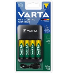 Varta QUATRO 57652 + 4 rechargeable batteries Varta 2100 mah AA (VART18660) Varta QUATRO 57652 + 4 rechargeable batteries Varta 2100 mah AA (VART18660)