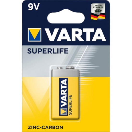Varta Superlife 6F22 zinc carbon battery (blister) (VART16965) Varta Superlife 6F22 zinc carbon battery (blister) (VART16965)