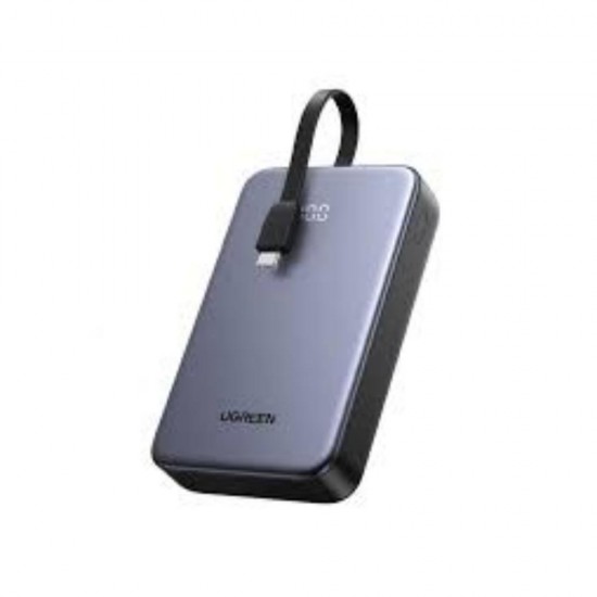 Ugreen Powerbank 20000mAh PB505 USB + USB-C ενσωματωμένο καλώδιο 20W γκρι (45762) (UGR45762)