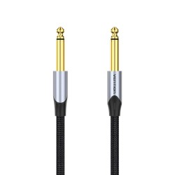 VENTION Cotton Braided 6.5mm Male to Male Audio Cable 3M Gray Aluminum Alloy Type (BASHI) (VENBASHI)