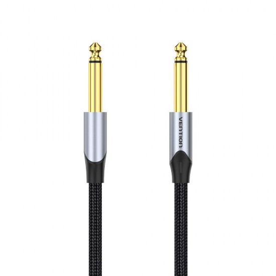 VENTION Cotton Braided 6.5mm Male to Male Audio Cable 3M Gray Aluminum Alloy Type (BASHI) (VENBASHI)