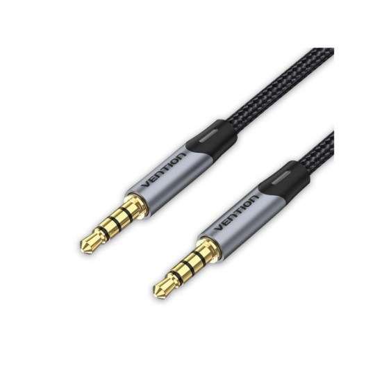 VENTION Cotton Braided 3.5mm Male to Male Audio Cable 1M Gray Aluminum Alloy Type (BAQHF) (VENBAQHF) VENTION Cotton Braided 3.5mm Male to Male Audio Cable 1M Gray Aluminum Alloy Type (BAQHF) (VENBAQHF)