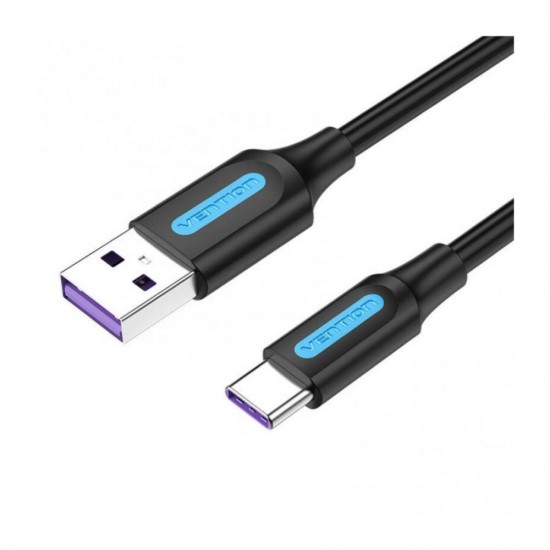 VENTION USB 2.0 A Male to Type-C Male 5A Cable 0.5M Black PVC Type (CORBD) (VENCORBD)