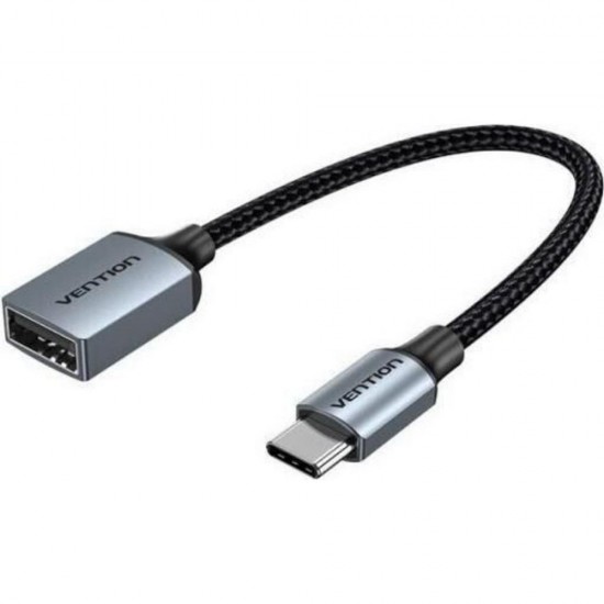 VENTION USB 3.0 Type-C Male to A Female OTG Cable 0.15M Gray Aluminum Alloy Type (CCXHB) (VENCCXHB)