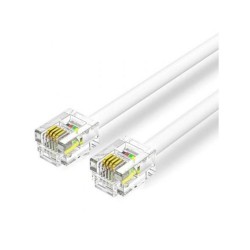 VENTION Flat 4-Core Telephone RJ11 Cable with 6P4C Plug 3M White (IQBWI) (VENIQBWI)