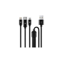 ttec AlumiCable Trio Charge/Data Cable Type-C Lightning Micro USB 100cm Black (2DK39S) (TTEC2DK39S) ttec AlumiCable Trio Charge/Data Cable Type-C Lightning Micro USB 100cm Black (2DK39S) (TTEC2DK39S)