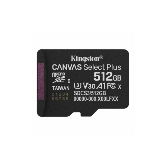 Kingston microSD 512GB Canvas Select+ G3 150MB/s (SDCS3/512GBSP) (KINSDCS3-512GBSP)