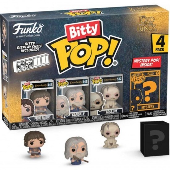 Funko Bitty Pop! Lord of the Rings: 4-Pack - Frodo Baggins, Gandalf, Gollum (FNK54569)