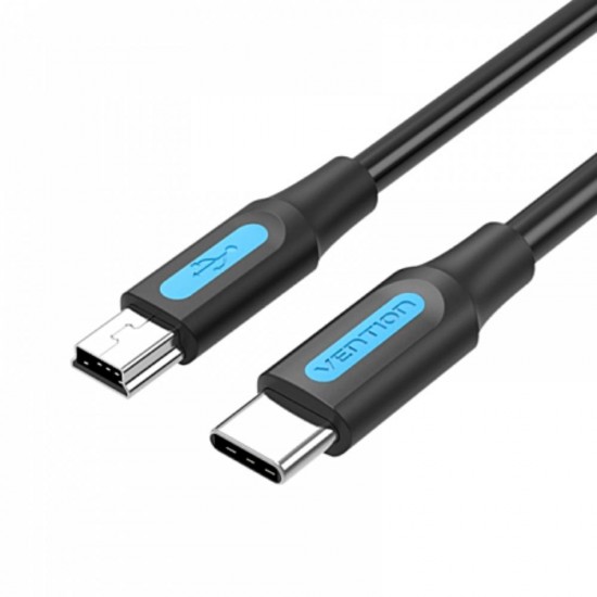 VENTION USB 2.0 C Male to Mini-B Male 2A Cable 1M Black (COWBF) (VENCOWBF)