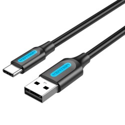 VENTION USB 2.0 A Male to C Male 3A Cable 0.25M Black (COKBC) (VENCOKBC) VENTION USB 2.0 A Male to C Male 3A Cable 0.25M Black (COKBC) (VENCOKBC)