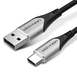 VENTION Cotton Braided USB 2.0 A Male to C Male 3A Cable 2M Gray Aluminum Alloy Type (CODHH) (VENCODHH)