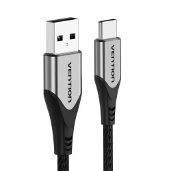 VENTION Cotton Braided USB 2.0 A Male to C Male 3A Cable 0.25M Gray Aluminum Alloy Type (CODHC) (VENCODHC)