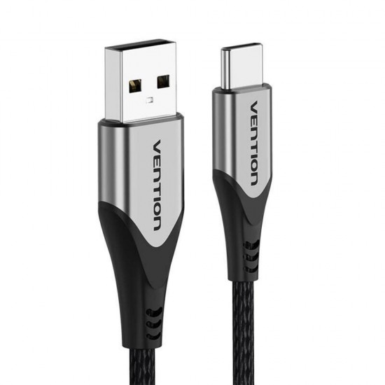 VENTION Cotton Braided USB 2.0 A Male to C Male 3A Cable 0.25M Gray Aluminum Alloy Type (CODHC) (VENCODHC)