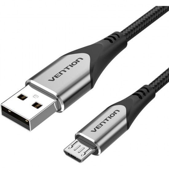 VENTION Cotton Braided USB 2.0 A Male to Micro-B Male 3A Cable 1.5M Gray Aluminum Alloy Type (COAHG) (VENCOAHG)