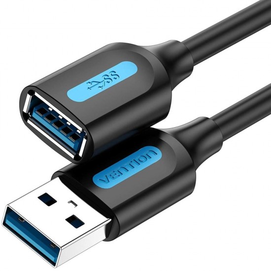 VENTION USB 3.0 A Male to A Female Extension Cable 1.5M black PVC Type (CBHBG) (VENCBHBG)