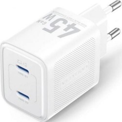 VENTION 2-Port USB (C + C) GaN Charger (45W/45W) EU-Plug White (FEFW0-EU) (VENFEFW0-EU)