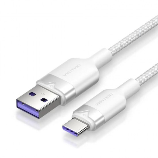 VENTION USB 2.0 A Male to C Male 6A Cable 1M White Flexible PVC Type (CWBWF) (VENCWBWF)