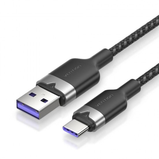 VENTION USB 2.0 A Male to C Male 6A Cable 2M Black Flexible PVC Type (CWBBH) (VENCWBBH)