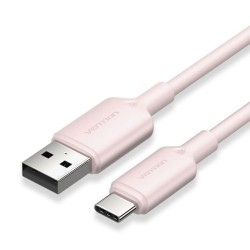 VENTION USB 2.0 A Male to C Male 3A Cable 1.5M Pink Flexible PVC Type (CWAPG) (VENCWAPG)