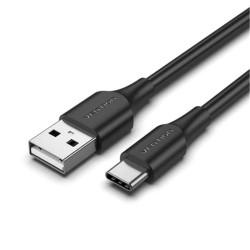 VENTION USB 2.0 A Male to C Male 3A Cable 2M Black Flexible PVC Type (CWABH) (VENCWABH)