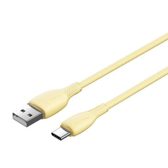 VENTION USB 2.0 A Male to C Male 3A Cable 0.25M Yellow PVC Type (CTWYC) (VENCTWYC)