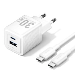 VENTION 2-Port USB (C + A) GaN Charger (70W/22.5W) with 5A USB-C to USB-C Cable (1M) EU-Plug White (TZ-FCGW0-EU) (VENTZ-FCGW0-EU) VENTION 2-Port USB (C + A) GaN Charger (70W/22.5W) with 5A USB-C to USB-C Cable (1M) EU-Plug White (TZ-FCGW0-EU) (VENTZ-FCGW0-EU)