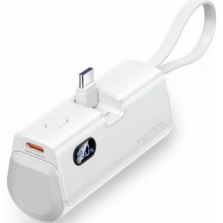 VENTION LED Display 4800mAh Power Bank (USB-C + Lightning + USB-C) 22.5W White Foldable USB-C Type (FHQW0) (VENFHQW0) VENTION LED Display 4800mAh Power Bank (USB-C + Lightning + USB-C) 22.5W White Foldable USB-C Type (FHQW0) (VENFHQW0)