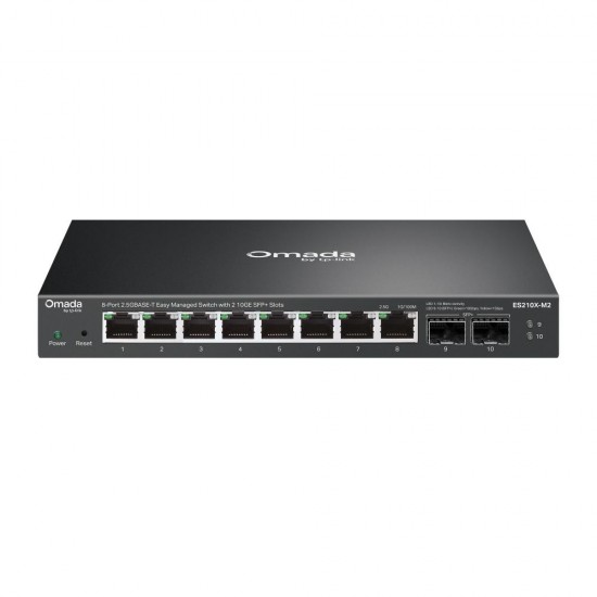 TP-Link Omada 8-Port 2.5G BASE-T Easy Managed Switch with 2 10GE SFP+ Slots (ES210X-M2) (TPES210X-M2)