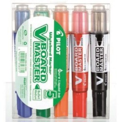 Pilot V Board Master Whiteboard Marker Medium Bullet Assorted Colours (Set S5BG) (WBMA-VBM-M-S5BG) (PILWBMA-VBM-M-S5BG) Pilot V Board Master Whiteboard Marker Medium Bullet Assorted Colours (Set S5BG) (WBMA-VBM-M-S5BG) (PILWBMA-VBM-M-S5BG)