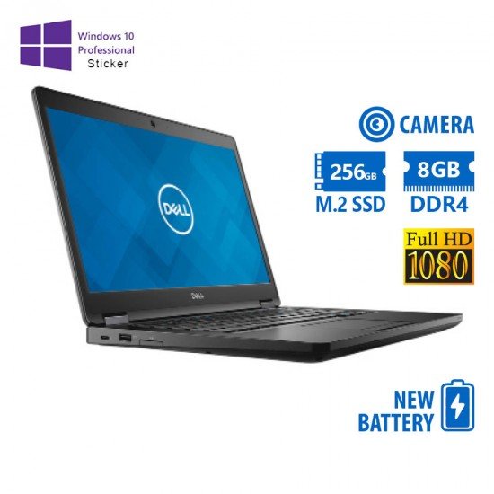 Dell (A-) Latitude 5480 i5-6300U/14\\"FHD/8GB DDR4/256GB M.2 SSD/No ODD/Camera/New Battery/10P Grade A Dell (A-) Latitude 5480 i5-6300U/14\\"FHD/8GB DDR4/256GB M.2 SSD/No ODD/Camera/New Battery/10P Grade A