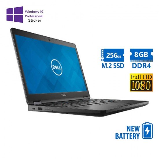 Dell (A-) Latitude 5480 i5-6300U/14\\"FHD/8GB DDR4/256GB M.2 SSD/No ODD/New Battery/10P Grade A- Refur Dell (A-) Latitude 5480 i5-6300U/14\\"FHD/8GB DDR4/256GB M.2 SSD/No ODD/New Battery/10P Grade A- Refur