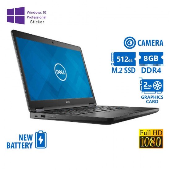 Dell (A-) Latitude 5480 i7-6600U/14\\"FHD/8GB DDR4/512GB M.2 SSD/No ODD/GeForce 930MX (2GB)/Camera/New