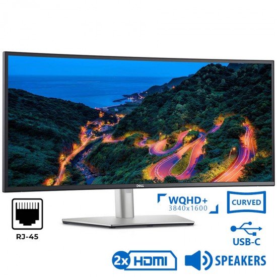 Used Monitor U3423WE Curved/Dell/34”UW-QHD/3440x1440/Silver/Black/w/Speakers/DP & 2xHDMI & USB-Type- Used Monitor U3423WE Curved/Dell/34”UW-QHD/3440x1440/Silver/Black/w/Speakers/DP & 2xHDMI & USB-Type-