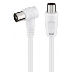 GOOBAY καλώδιο κεραίας αρσενικό σε θηλυκό 11714, γωνιακό, 5m, λευκό GOOBAY καλώδιο κεραίας αρσενικό σε θηλυκό 11714, γωνιακό, 5m, λευκό