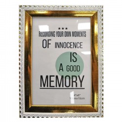 ΚΟΡΝΙΖΑ ΠΛΑΣΤΙΚΗ ΧΡΥΣΗ ΜΕ ΛΕΥΚΟ 10x15cm Homie 322054