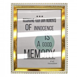 ΚΟΡΝΙΖΑ ΠΛΑΣΤΙΚΗ ΧΡΥΣΗ ΜΕ ΛΕΥΚΟ 15x20cm Homie 322056