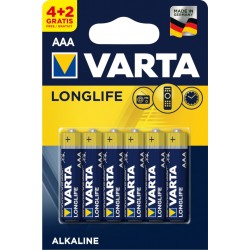 VARTA 4103 συσκ.6  AΛΚΑΛΙΚΗ LONGLIFE AAA (4+2)
